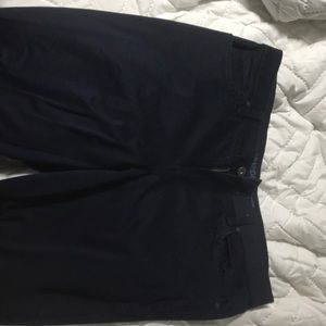 navy blue skinny legged pants.